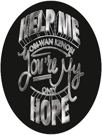 Photo Murale Ronde Star Wars Help Me Obi Wan - 125 cm