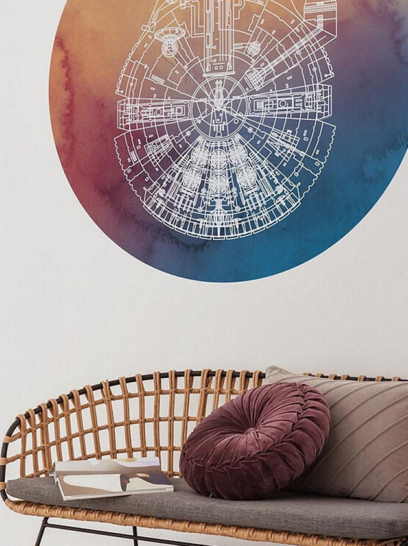 Photo Murale Ronde  Star Wars Millennium Falcon - 125 cm Multicolore - Kiabi