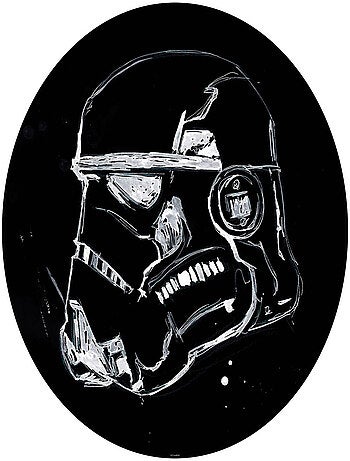 Photo Murale Ronde Star Wars Stormtrooper sur fond noir - 125 cm