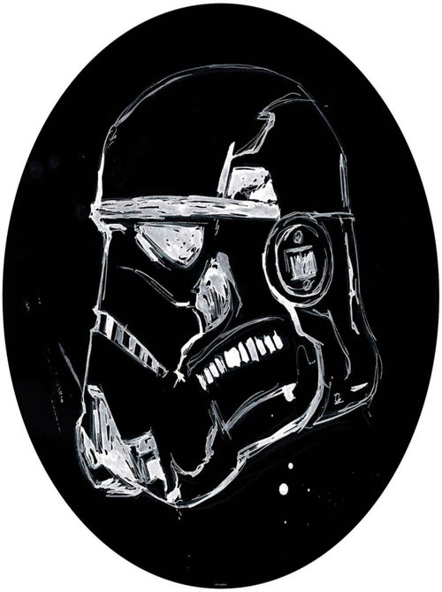 Photo Murale Ronde  Star Wars Stormtrooper sur fond noir - 125 cm - Kiabi