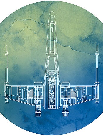 Photo Murale Ronde Star Wars X-Wing - 125 cm