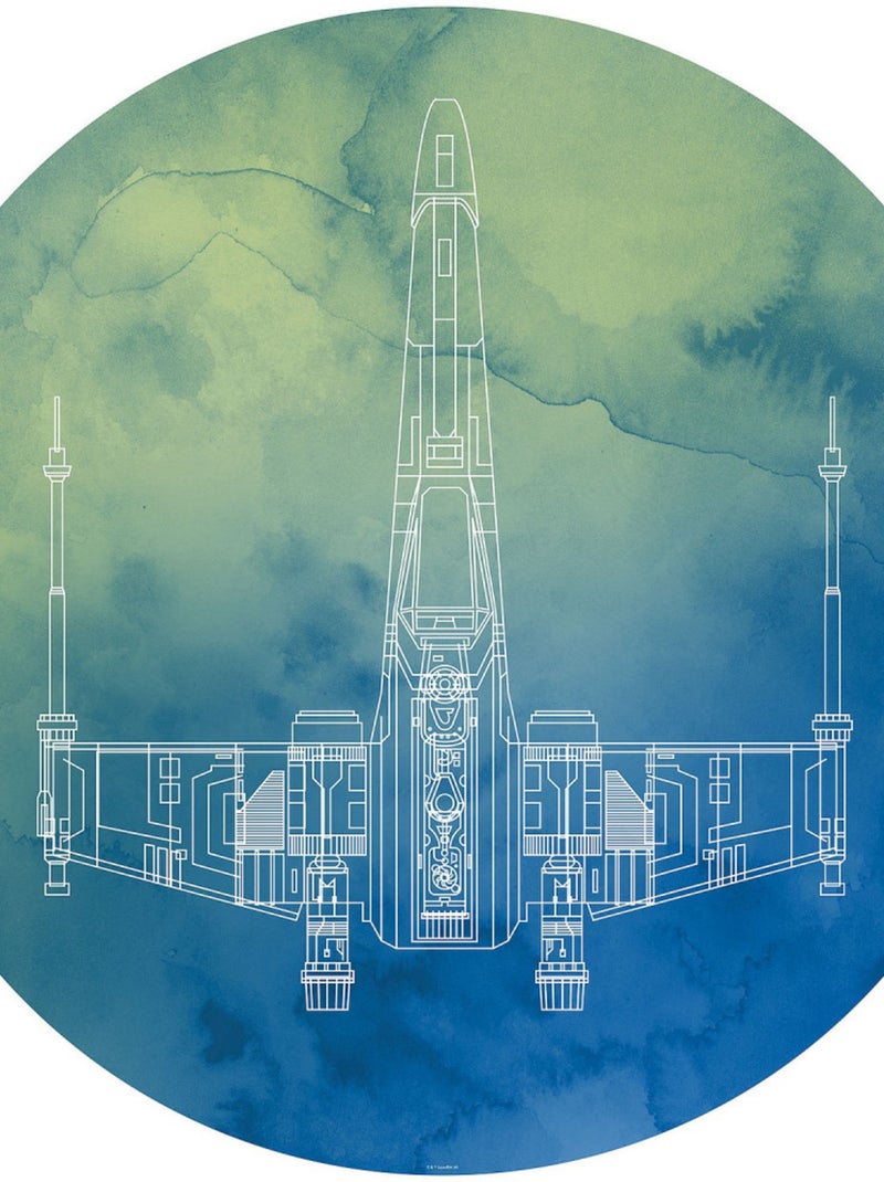 Photo Murale Ronde  Star Wars X-Wing - 125 cm Multicolore - Kiabi