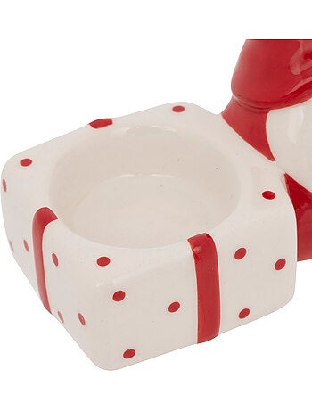 Photophone gnome avec cadeau céramique rouge et blanc
