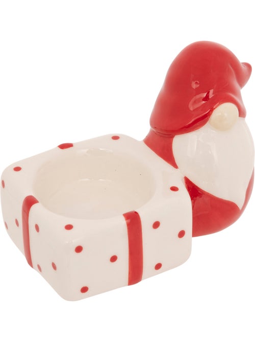 Photophone gnome avec cadeau céramique rouge et blanc - Kiabi