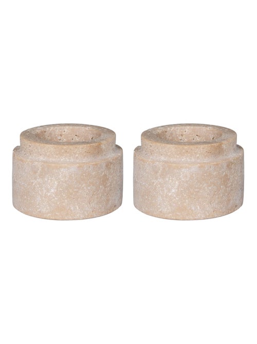 Photophore - Photophore en travertin naturel, lot de 2 - Kiabi