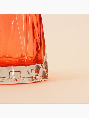 Photophore à facettes en verre 14x8cm