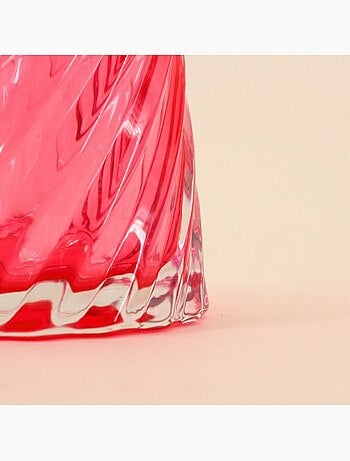 Photophore à facettes en verre 14x8cm