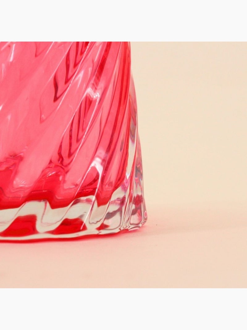 Photophore à facettes en verre 14x8cm Rose - Kiabi