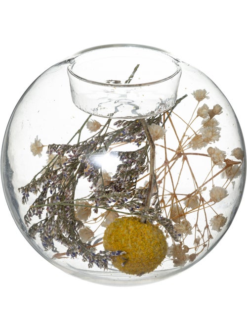 Photophore avec fleurs sechées FOLK - Kiabi
