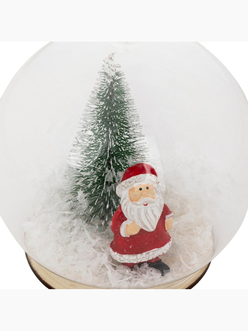 Photophore boule de Noël à neige Père Noël H15 cm verre Transparent - Kiabi