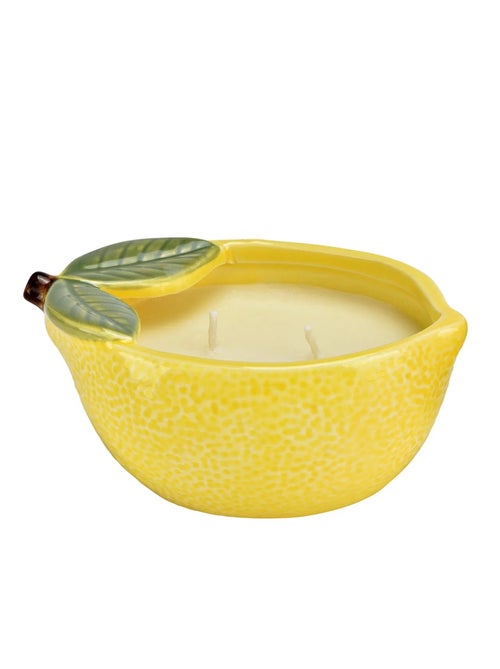 Photophore citron en céramique avec bougie parfumée - Kiabi
