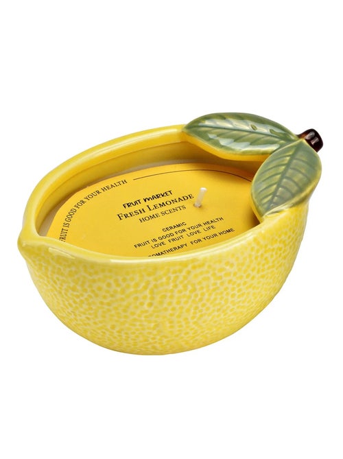 Photophore citron en céramique avec bougie parfumée - Kiabi
