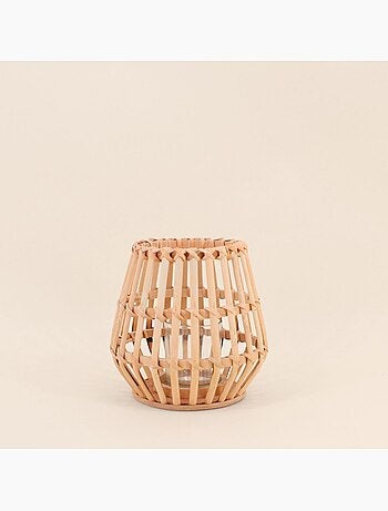 Photophore conique en bambou 17cm