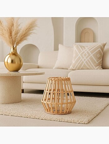 Photophore conique en bambou 17cm