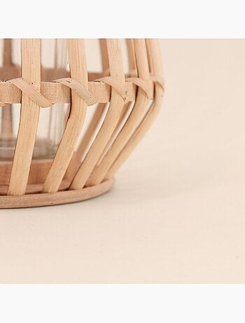 Photophore conique en bambou 17cm