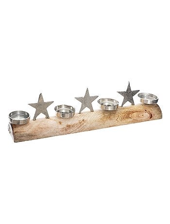 Photophore de Noël allongé avec étoiles