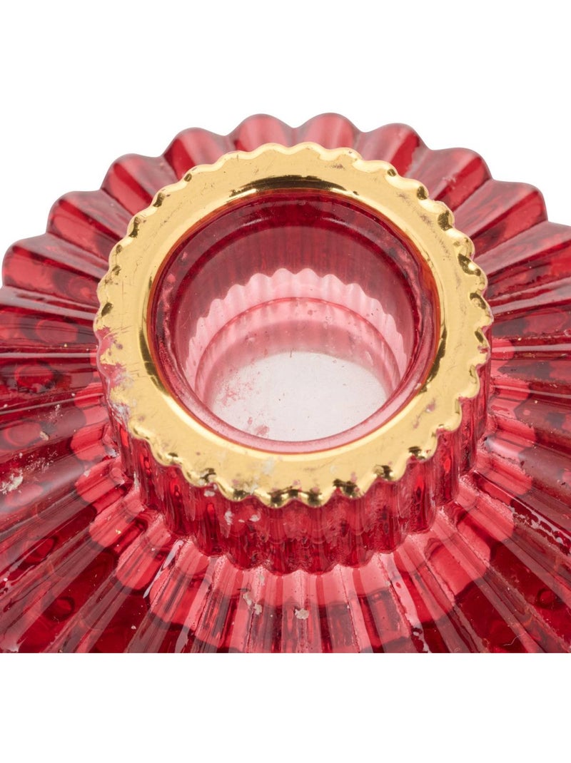 Photophore de noël en verre réversible rouge et vert Rouge - Kiabi