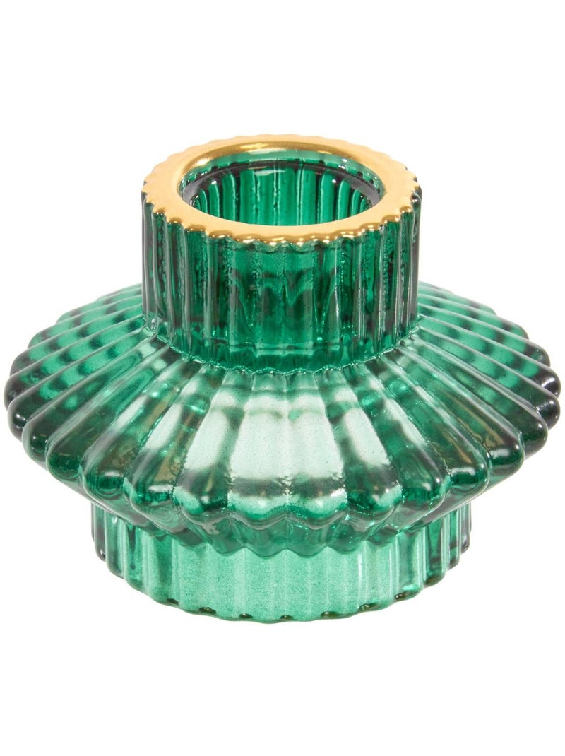 Photophore de noël en verre réversible rouge et vert Rouge - Kiabi