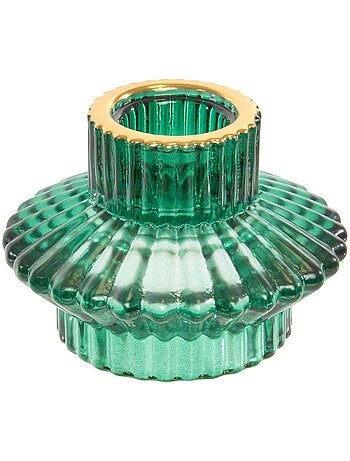 Photophore de noël en verre réversible rouge et vert