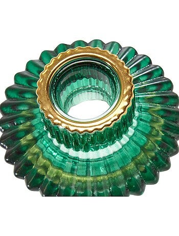 Photophore de noël en verre réversible rouge et vert