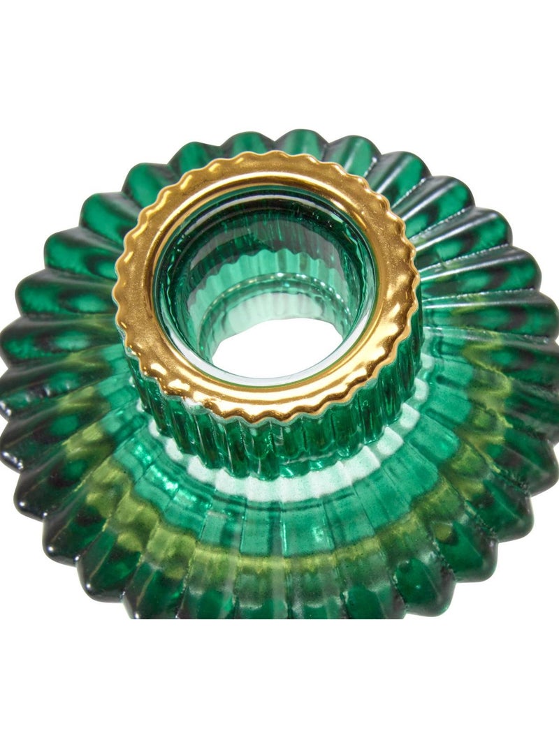 Photophore de noël en verre réversible rouge et vert Vert - Kiabi