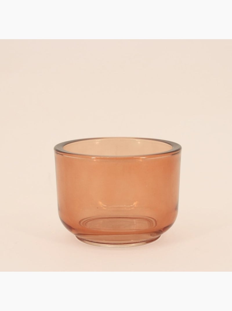 Photophore design fumé en verre d10cm Marron - Kiabi