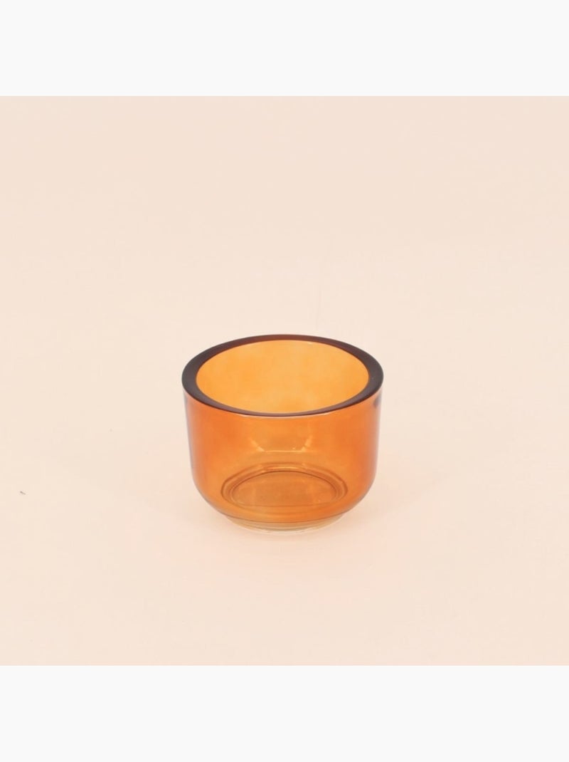 Photophore design fumé en verre d10cm Orange - Kiabi