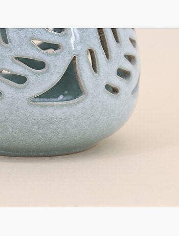 Photophore en céramique forme feuilles