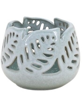 Photophore en céramique forme feuilles