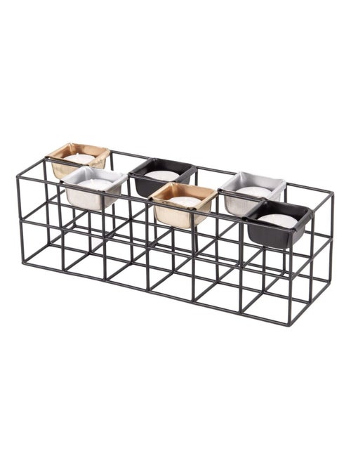 Photophore en métal design Tabia - 6 Bougies - Kiabi