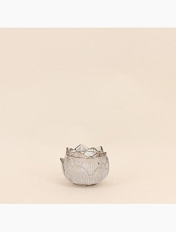 Photophore en verre forme fleur 11cm