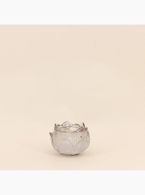 Photophore en verre forme fleur 11cm - Kiabi