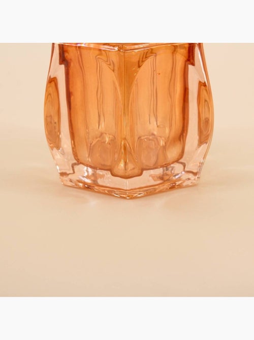 Photophore en verre incuvré à facettes doré 9cm - Kiabi