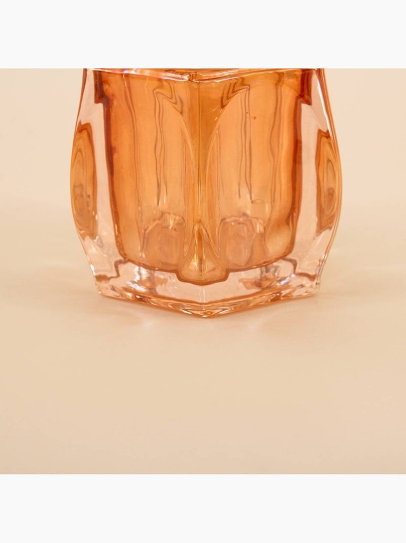 Photophore en verre incuvré à facettes doré 9cm Doré - Kiabi