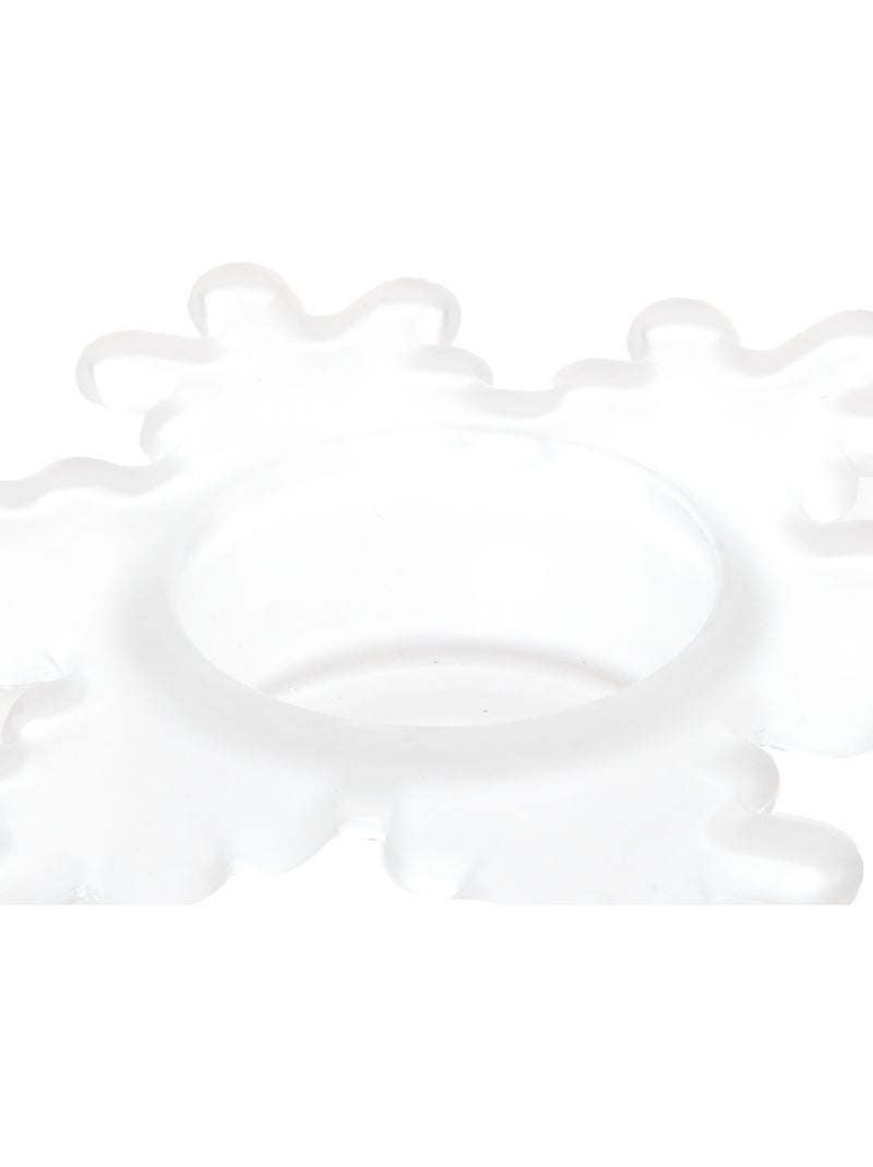 Photophore flocon D.15 cm verre Blanc - Kiabi