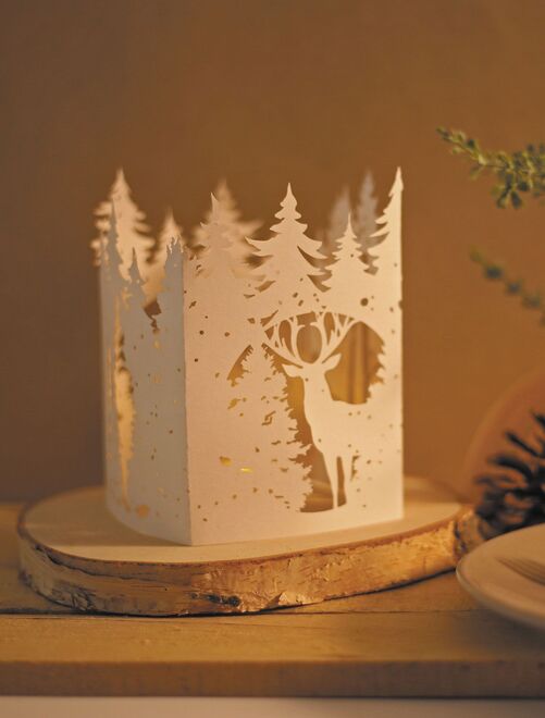 Photophore forêt de Noël en papier - Kiabi