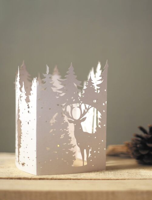 Photophore forêt de Noël en papier - Kiabi