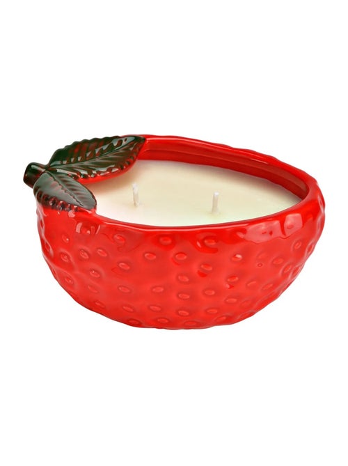 Photophore fraise en céramique avec bougie parfumée - Kiabi