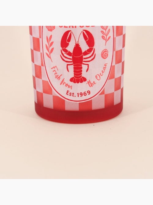 Photophore homard en verre rouge, blanc 18cm - Kiabi
