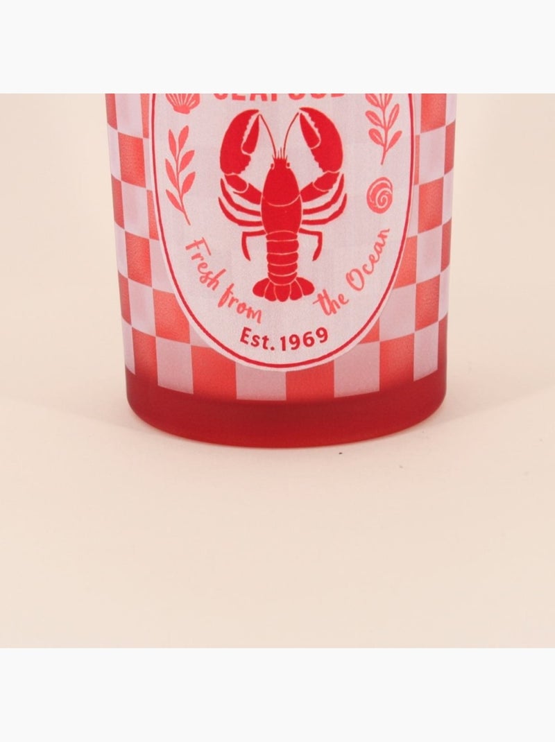 Photophore homard en verre rouge, blanc 18cm Rouge - Kiabi
