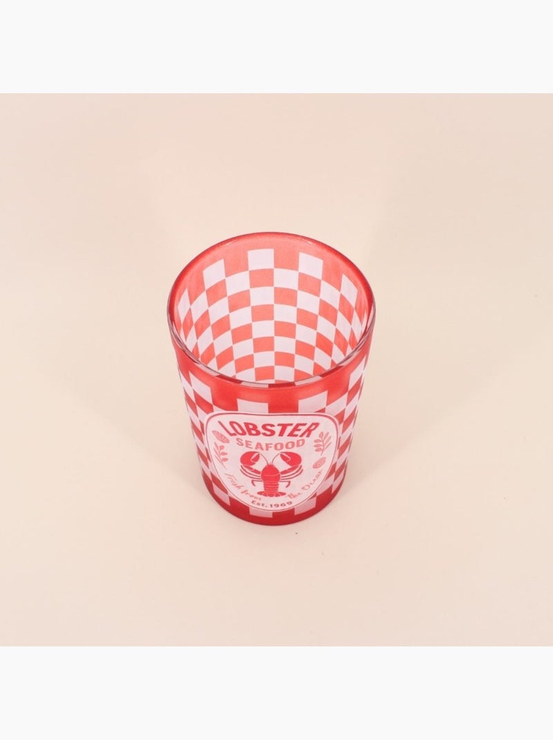 Photophore homard en verre rouge, blanc 18cm Rouge - Kiabi