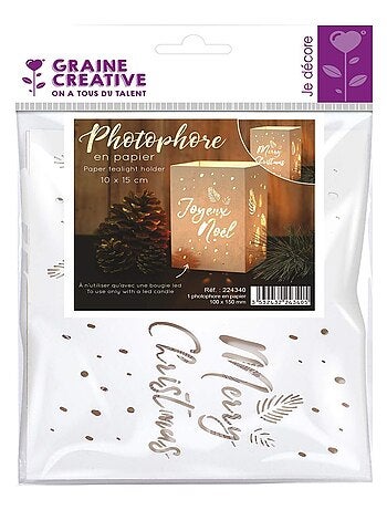 Photophore Joyeux Noël en papier - Graine Créative