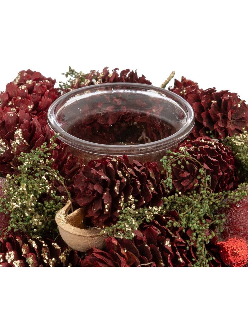 Photophore nature pomme rouge Rouge - Kiabi