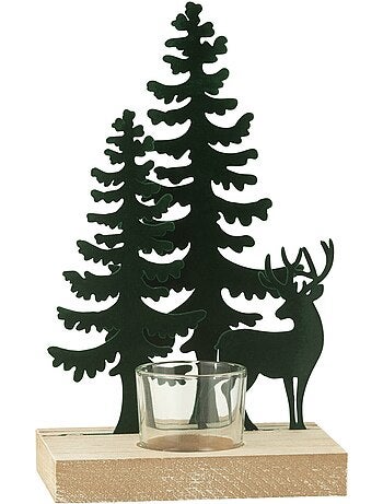 Photophore Noel verre avec scène métal - AFIBEL