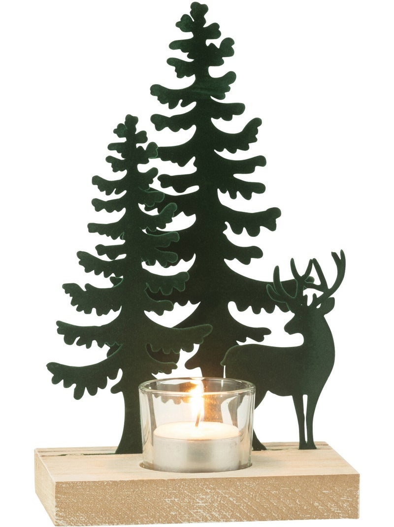 Photophore Noel verre avec scène métal - AFIBEL Vert - Kiabi