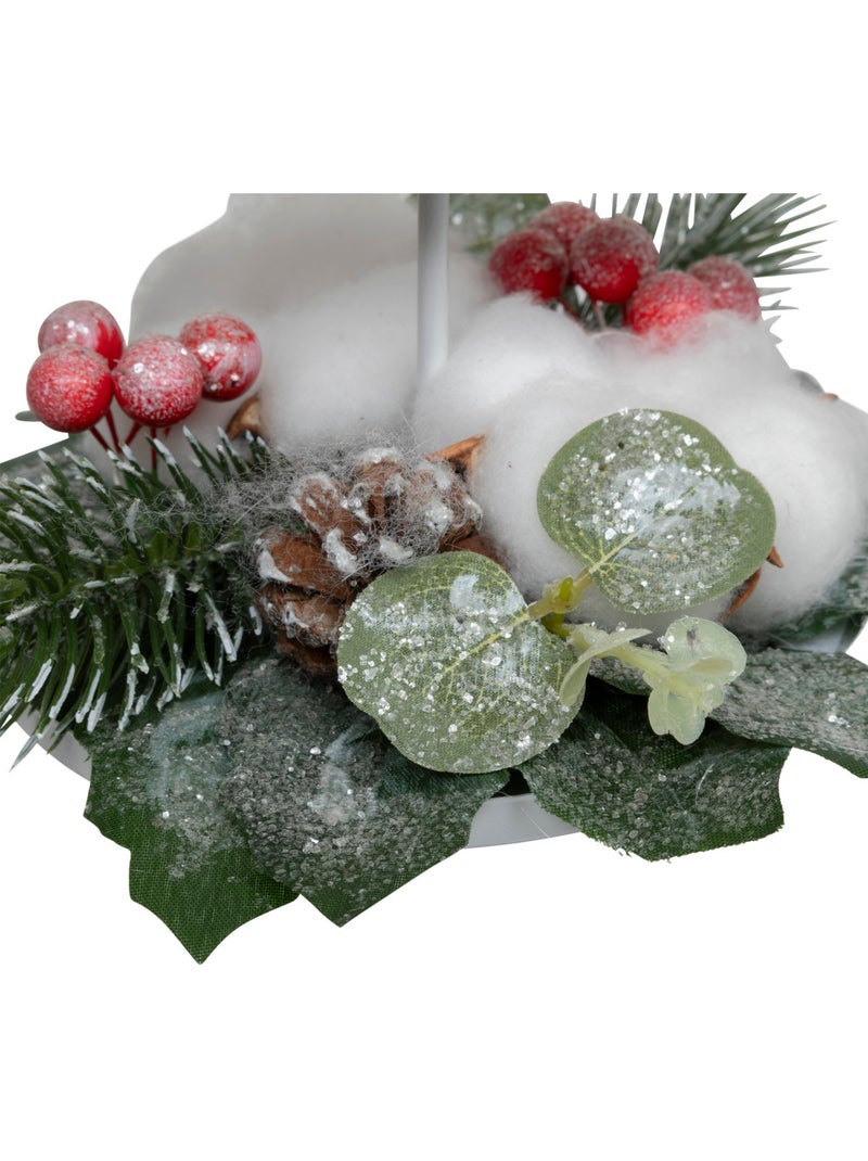 Photophore sapin métal blanc 25cm Blanc - Kiabi