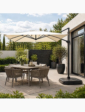 PIANA Parasol rectangulaire 2x3m déporté rotatif terracota