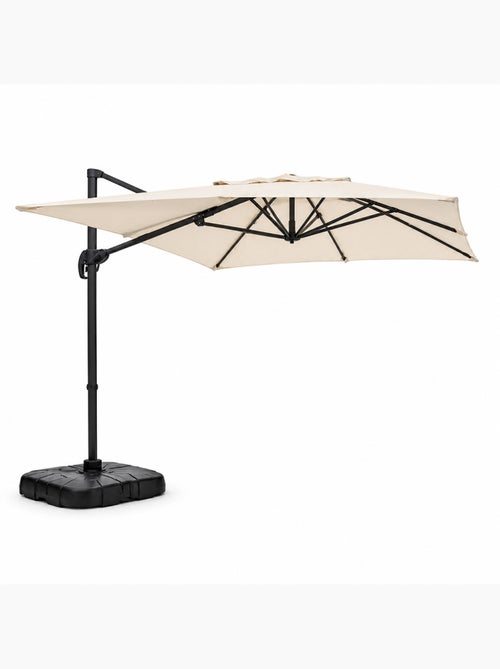 PIANA Parasol rectangulaire 2x3m déporté rotatif écru - Kiabi PIANA Parasol rectangulaire 2x3m déporté rotatif écru - Kiabi