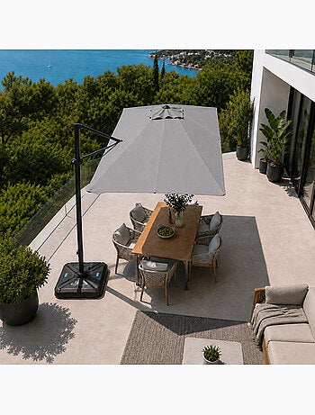 PIANA Parasol rectangulaire 2x3m déporté rotatif terracota