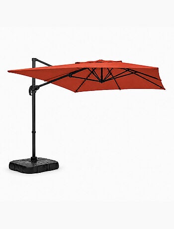 PIANA Parasol rectangulaire 2x3m déporté rotatif terracota